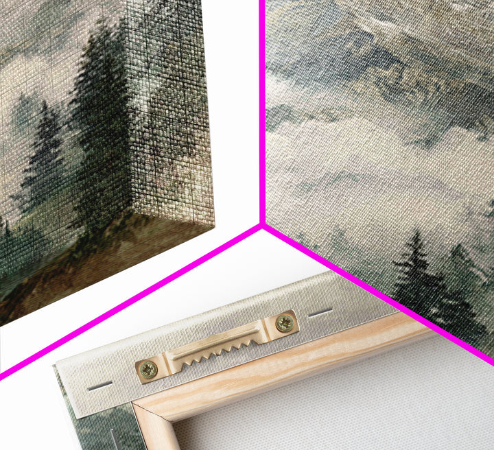 Classic Mountain Panorama for Cozy Interiors Framed Canvas Print, Living Room Art, Room Decor, Living Room Decor, Living, LIR-1x1-40