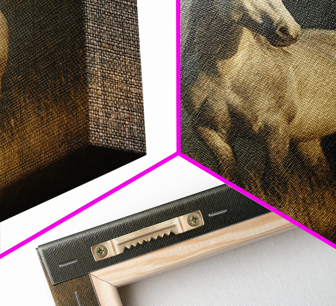 Contemporary Horse Portrait Framed Canvas Print, Living Room Art, 3 Piece Wall Art, Living Room Decor, Fine Art, Living, LIR-1x1-58