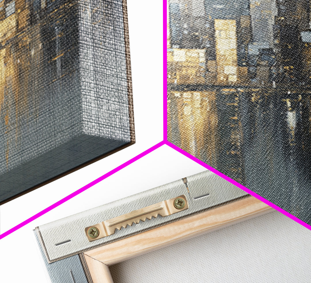 Modern City Skyline Framed Canvas Print, Living Room Art, Modern Wall Art, Living Room Decor, Fine Art, Living, LIR-1x1-70