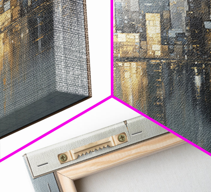 Modern City Skyline Framed Canvas Print, Living Room Art, Modern Wall Art, Living Room Decor, Fine Art, Living, LIR-1x1-70