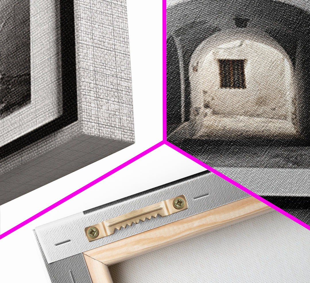 Black and White Architectural Arch Composition Framed Canvas Print, Living Room Art, Boho Decor, Living Room Decor, LIR-1x1-79