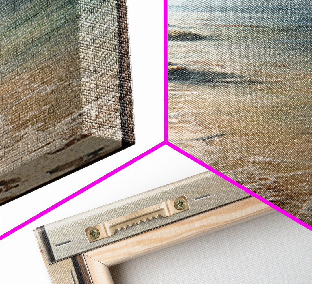 Moody Seascape for Dramatic Focal Point Canvas Print, Living Room Art, Neutral Decor, Living Room Decor, Fine Art, Living, LIR-1x3-18