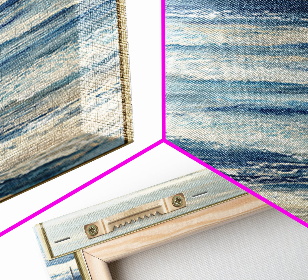 Coastal Aerial Shoreline Canvas Print, Living Room Art, Large Wall Art, Living Room Decor, Fine Art, Living, Dopamine Decor, LIR-1x3-23