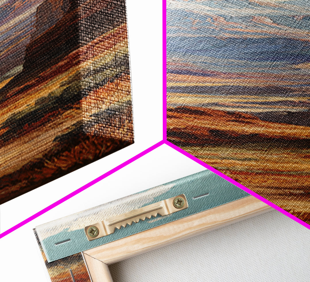 Earthy Desert Landscape Framed Canvas Print, Living Room Art, Wall Decor, Living Room Decor, Oil Painting, Living, Abstract Art, LIR-1x3-24