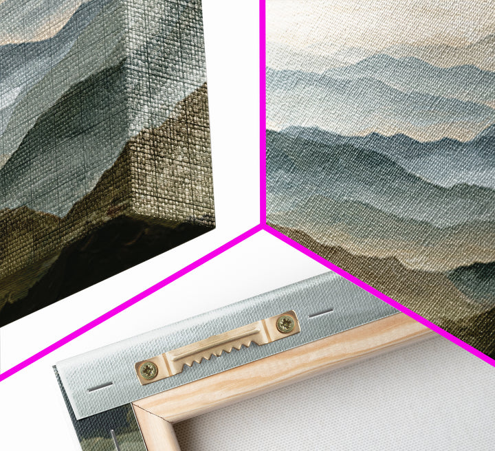 Classic Mountain Panorama for Cozy Interiors Framed Canvas Print, Living Room Art, Room Decor, Living Room Decor, Living, LIR-2x1-12