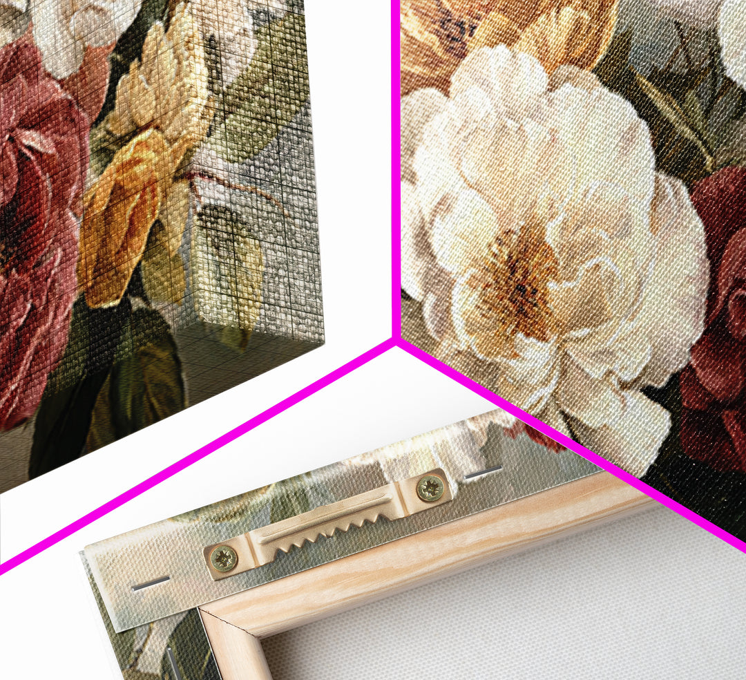 Botanical Vase Painting Canvas Print, Living Room Art, Textured Painting, Living Room Decor, Fine Art, Living, LIR-2x1-22
