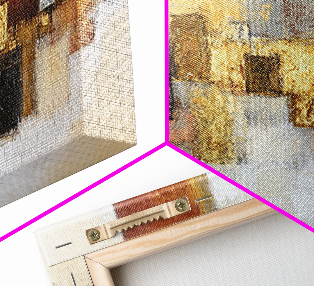 Gold Accented Abstract Brushwork Framed Canvas Print, Living Room Art, Living Room Decor, Abstract Art, Living, LIR-2x1-34