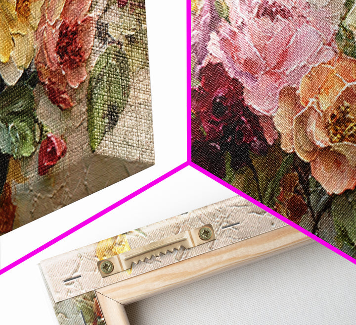 Botanical Vase Painting Framed Canvas Print, Living Room Art, Art, Living Room Decor, Living, Art Nouveau, Abstract Art, LIR-2x1-46