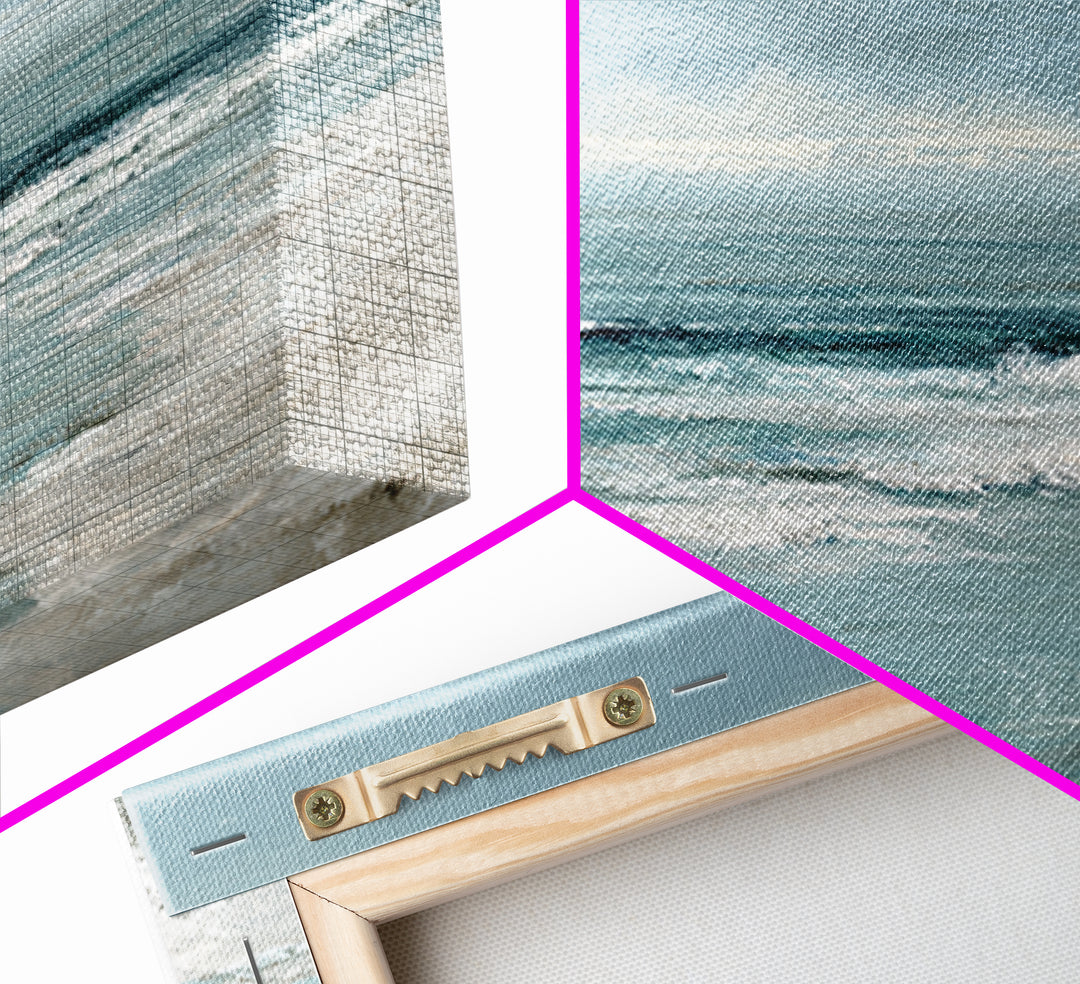Moody Seascape for Dramatic Focal Point Framed Canvas Print, Living Room Art, Wall Decor, Living Room Decor, Fine Art, Living, LIR-2x1-50