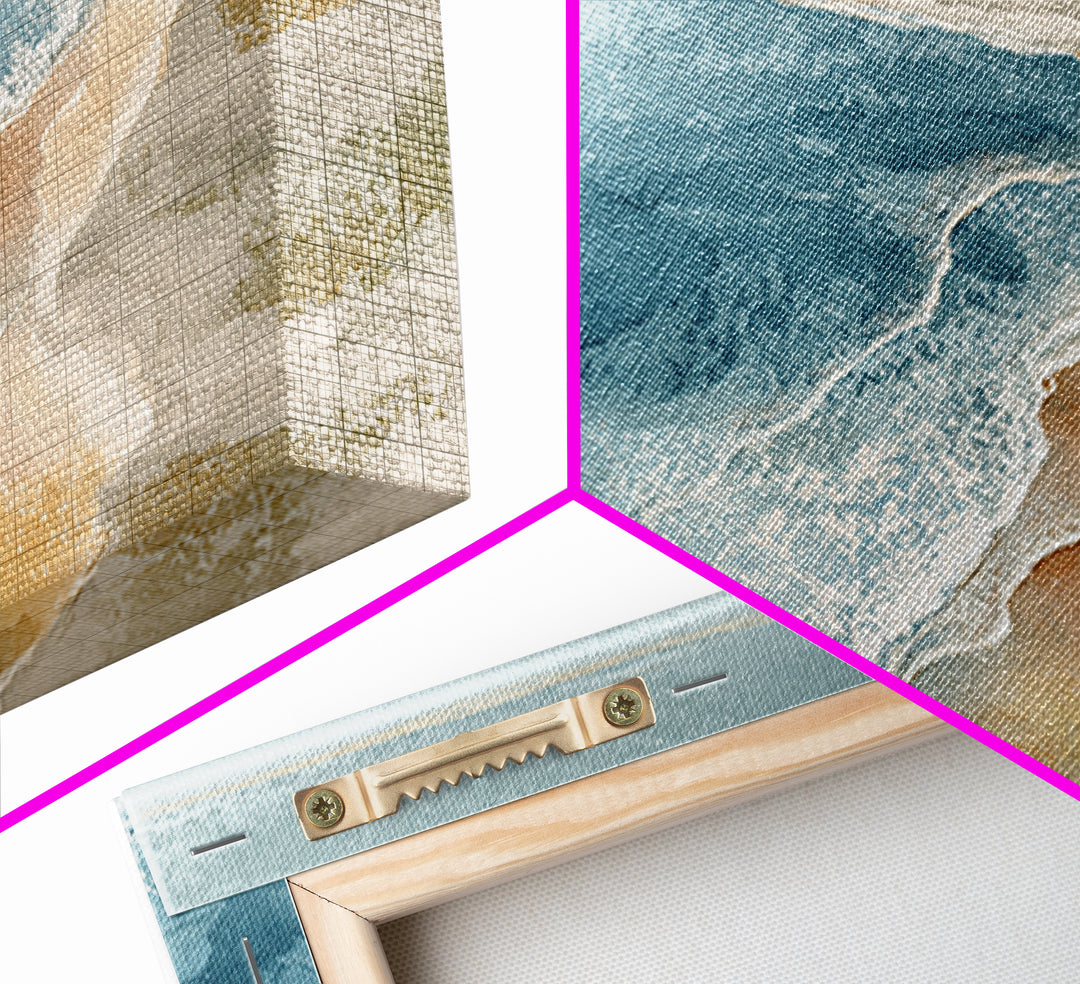 Coastal Aerial Shoreline Framed Canvas Print, Living Room Art, Bedroom Decor, Living Room Decor, Living, Bedroom Wall Art, LIR-2x1-55