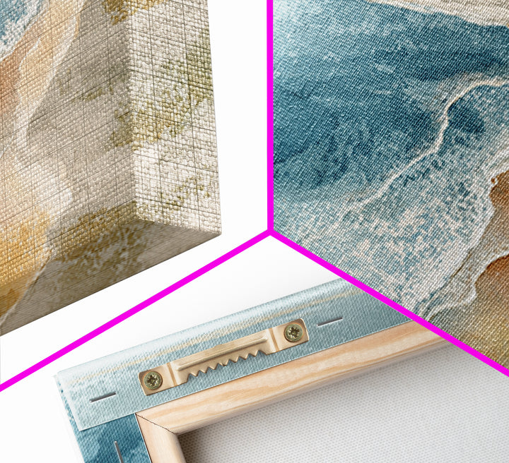 Coastal Aerial Shoreline Framed Canvas Print, Living Room Art, Bedroom Decor, Living Room Decor, Living, Bedroom Wall Art, LIR-2x1-55