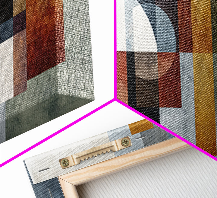 Mid Century Geometric Artwork Canvas Print, Living Room Art, Bedroom Decor, Living Room Decor, Living, Bedroom Wall Art, LIR-2x1-76