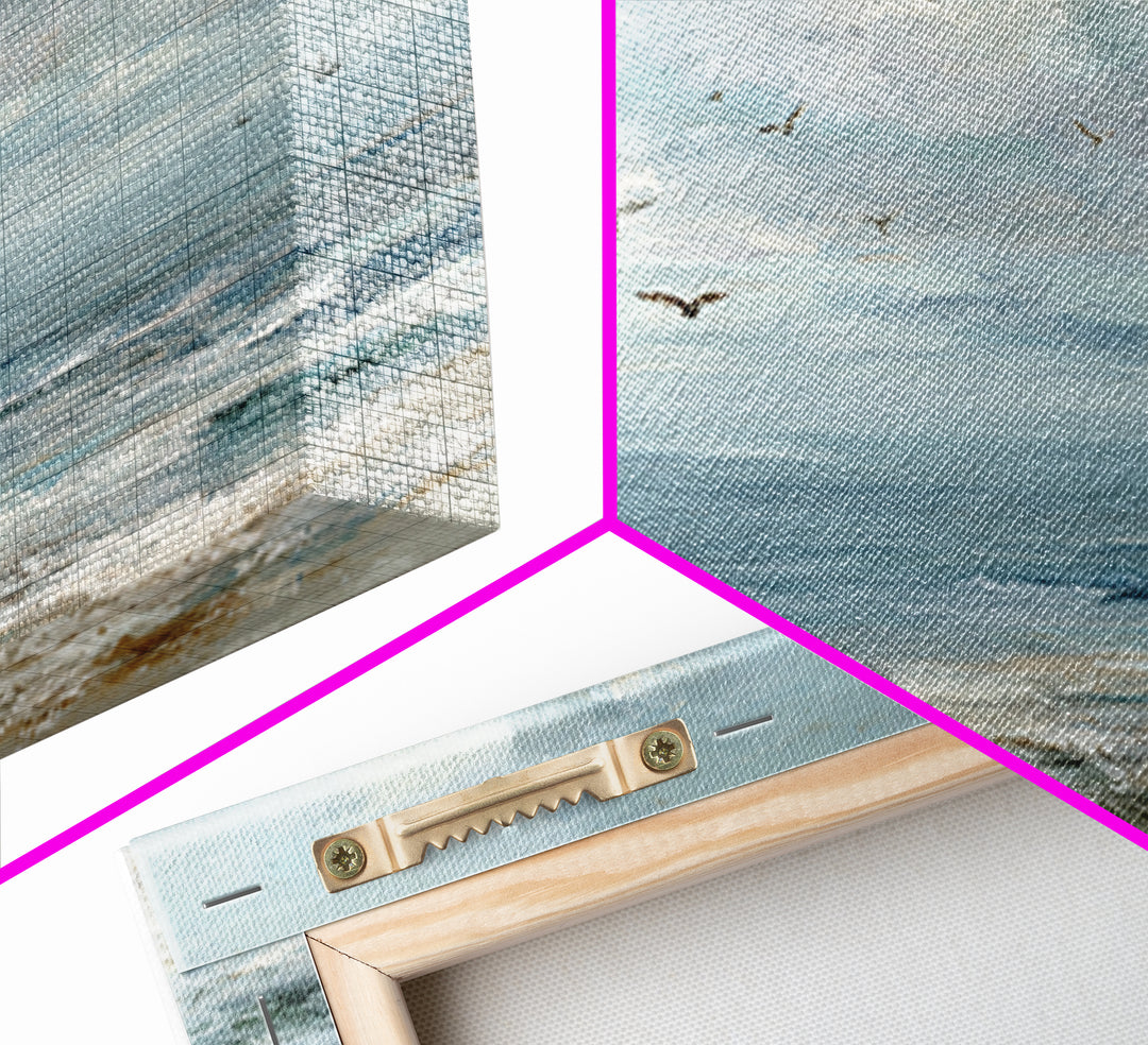 Coastal Aerial Shoreline Framed Canvas Print, Living Room Art, Living Room Wall Art, Living Room Decor, Fine Art, Living, LIR-2x1-79