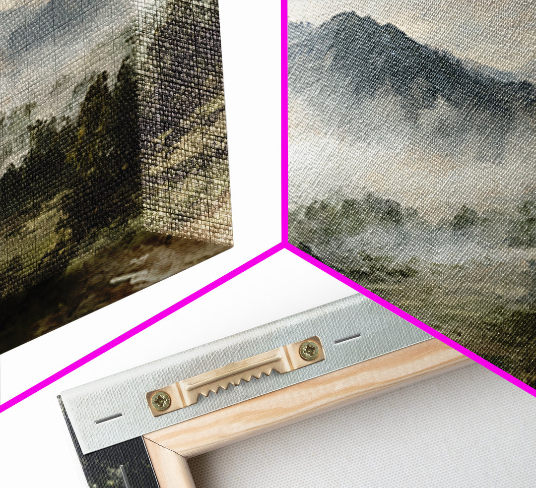 Classic Mountain Panorama for Cozy Interiors Framed Canvas Print, Living Room Art, New Home Gift, Living Room Decor, Living, LIR-2x1-84