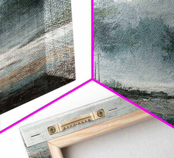 Minimal Scandinavian Forest Framed Canvas Print, Living Room Art, Painting, Living Room Decor, Fine Art, Living, Bedroom Decor, LIR-2x1-9