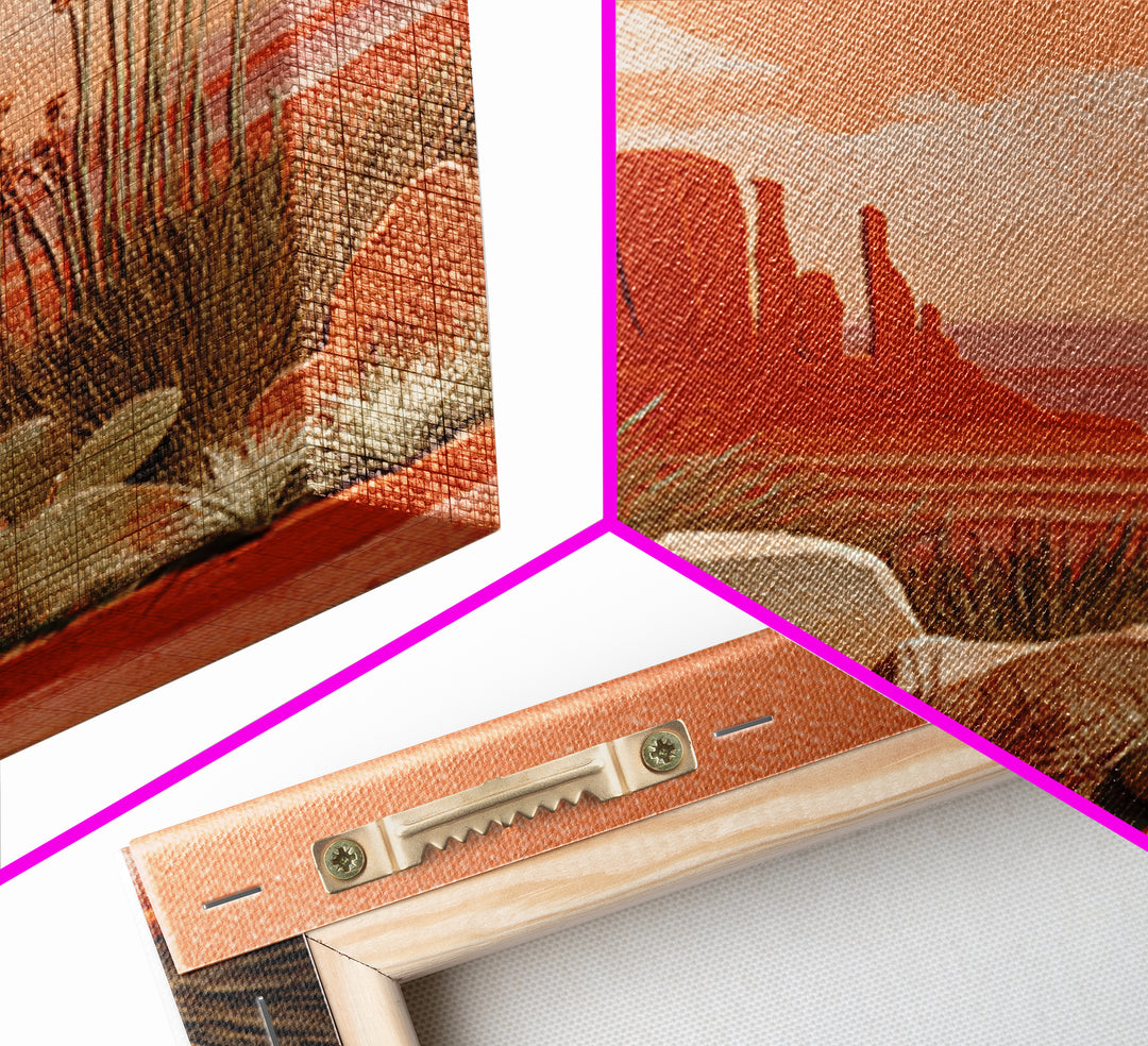 Earthy Desert Landscape Framed Canvas Print, Living Room Art, Art Nouveau, Living Room Decor, Fine Art, Living, Modern Wall Art, LIR-2x3-20
