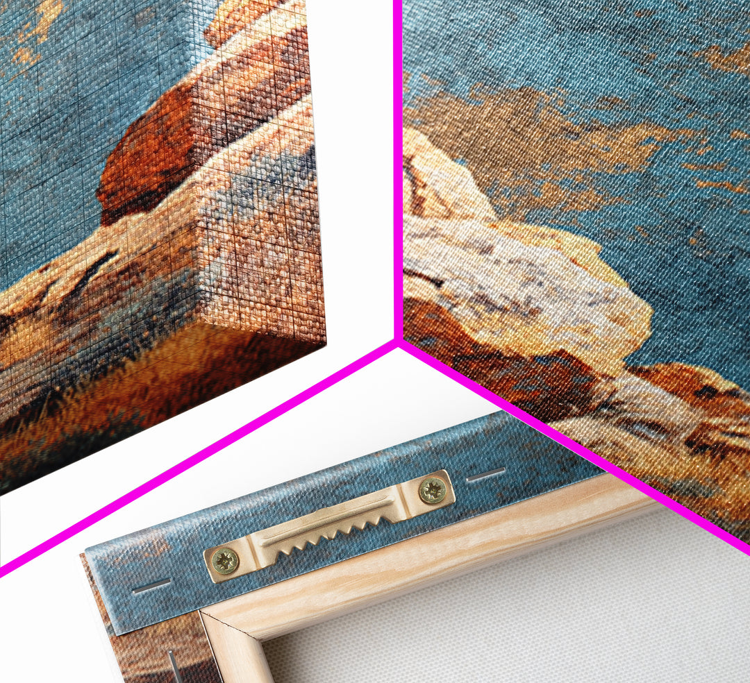 Earthy Desert Landscape Framed Canvas Print, Living Room Art, Apartment Decor, Living Room Decor, Oil Painting, Living, LIR-2x3-68