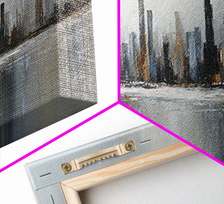 Modern City Skyline Canvas Print, Living Room Art, Digital Wall Art, Living Room Decor, Fine Art, Living, Oversized Wall Art, LIR-3x1-38