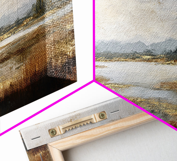 Modern Landscape with Expansive Calm Sky Framed Canvas Print, Living Room Art, Oil Painting, Living Room Decor, Living, LIR-3x1-67