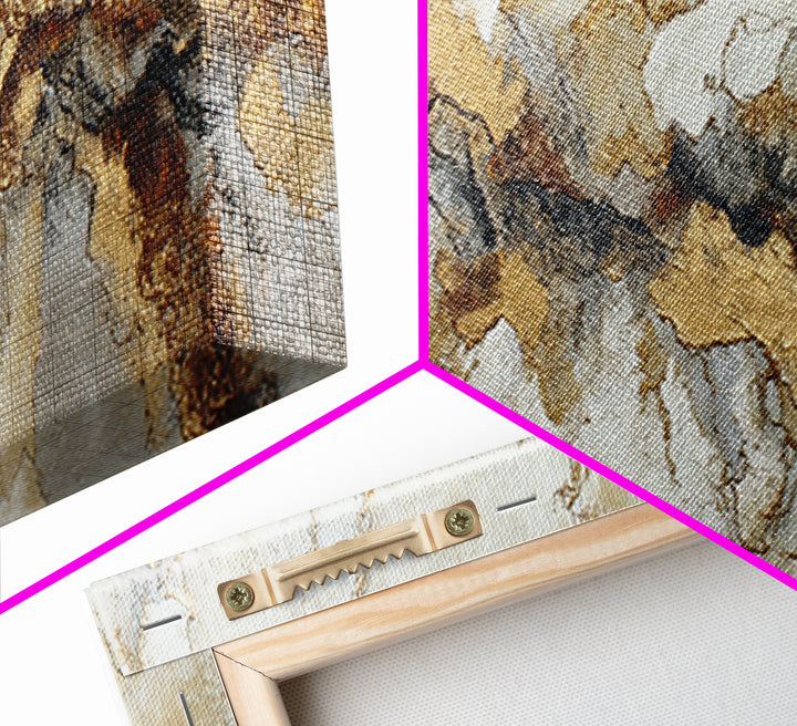 Textured Plaster Abstract Framed Canvas Print, Living Room Art, Gallery Decor, Living Room Decor, Fine Art, Living, Wall Art, LIR-3x1-69