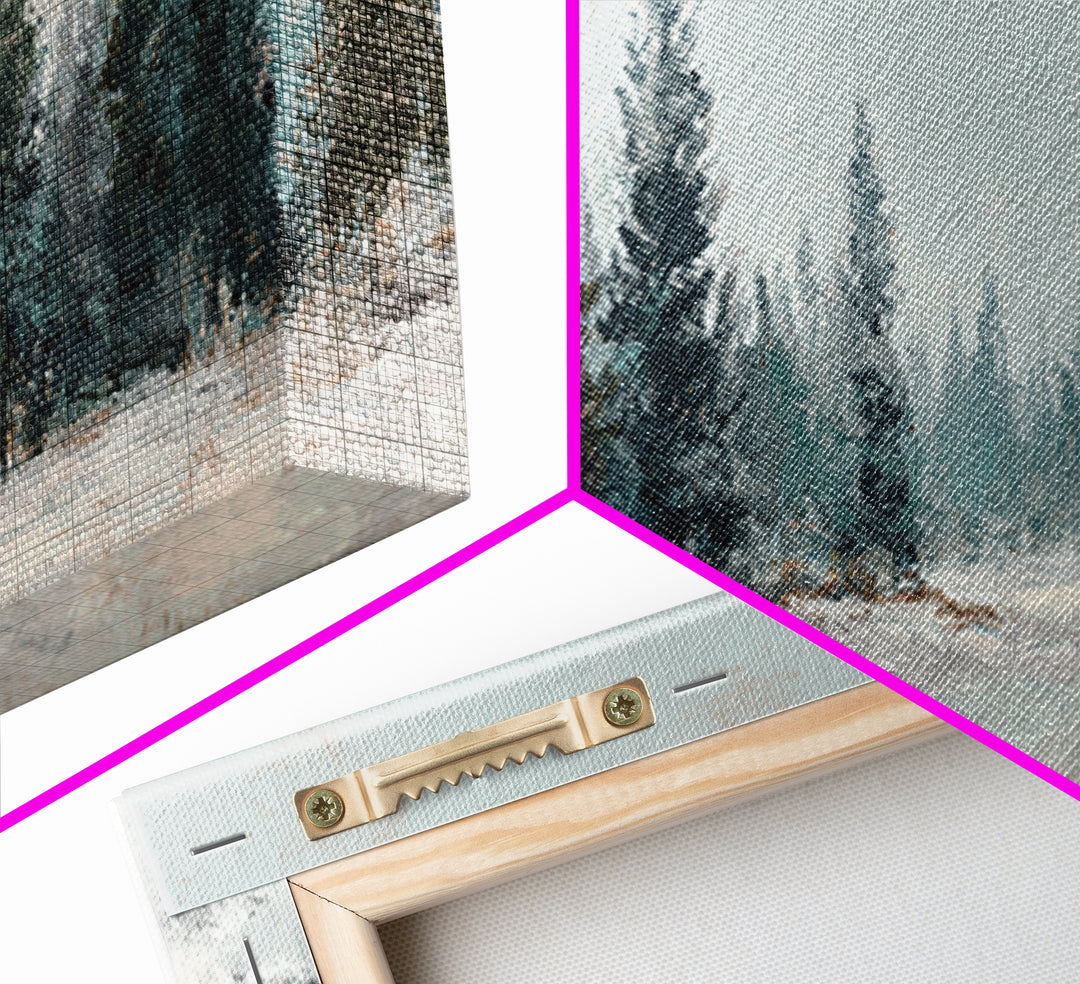 Minimal Scandinavian Forest Framed Canvas Print, Living Room Art, Modern Wall Art, Living Room Decor, Oil Painting, Living, LIR-3x1-77
