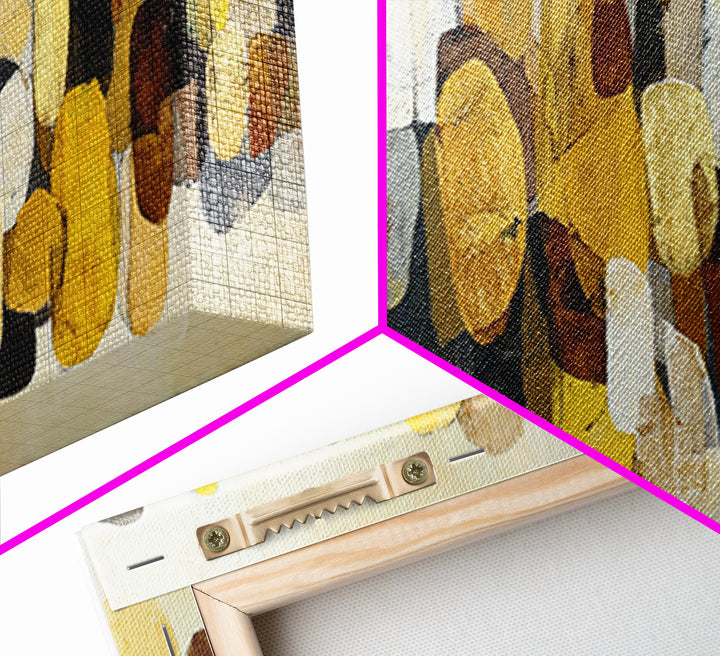 Gold Accented Abstract Brushwork Canvas Print, Living Room Art, Printable, Living Room Decor, Fine Art, Living, Printable Art, LIR-3x1-78