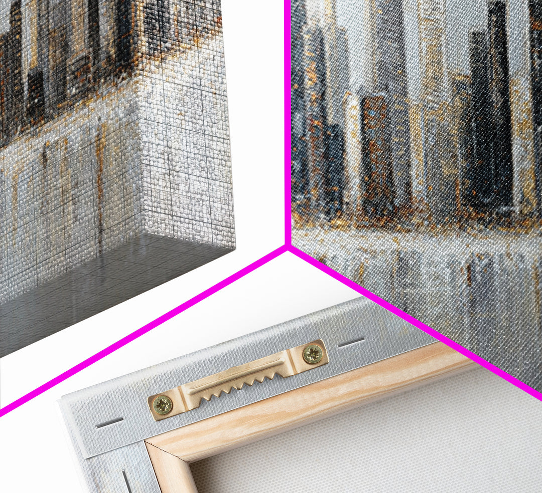 Modern City Skyline Canvas Print, Living Room Art, Abstract Art, Living Room Decor, Living, Living Room Wall Art, LIR-3x1-86