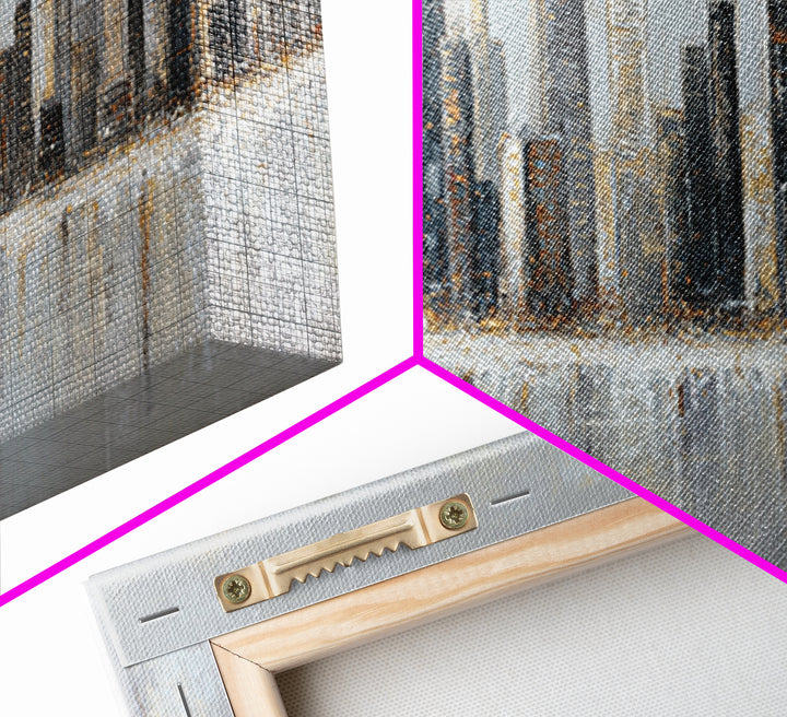 Modern City Skyline Canvas Print, Living Room Art, Abstract Art, Living Room Decor, Living, Living Room Wall Art, LIR-3x1-86