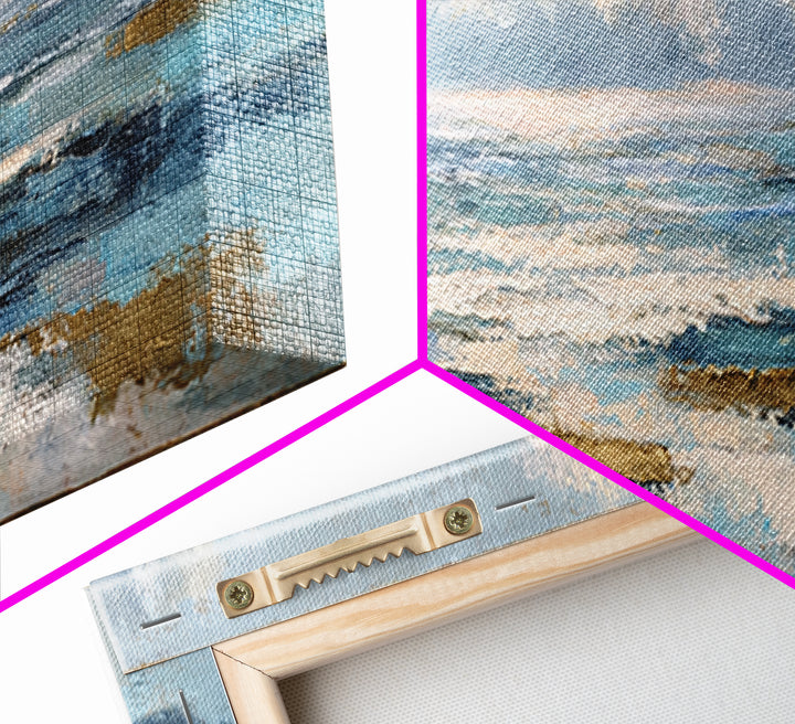 Coastal Aerial Shoreline Framed Canvas Print, Living Room Art, Printable, Living Room Decor, Oil Painting, Living, LIR-3x1-99