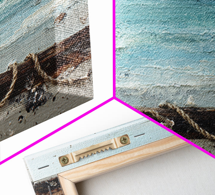 Moody Seascape for Dramatic Focal Point Framed Canvas Print, Living Room Art, Apartment Decor, Living Room Decor, Living, LIR-3x2-10