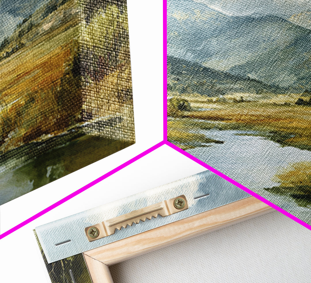 Classic Mountain Panorama for Cozy Interiors Framed Canvas Print, Living Room Art, Boho Wall Art, Living Room Decor, Living, LIR-3x2-20