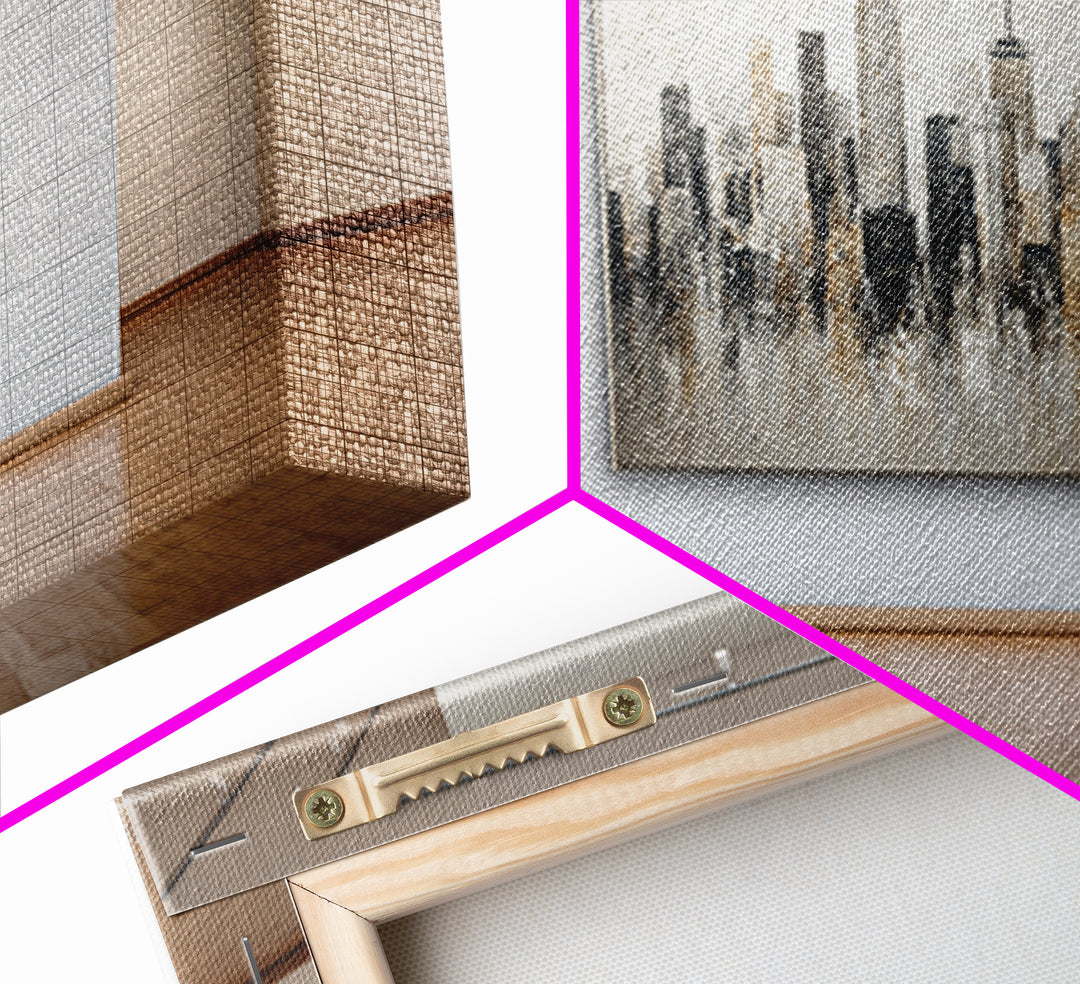 Modern City Skyline Canvas Print, Living Room Art, Abstract Art, Living Room Decor, Living, Living Room Wall Art, LIR-3x2-26