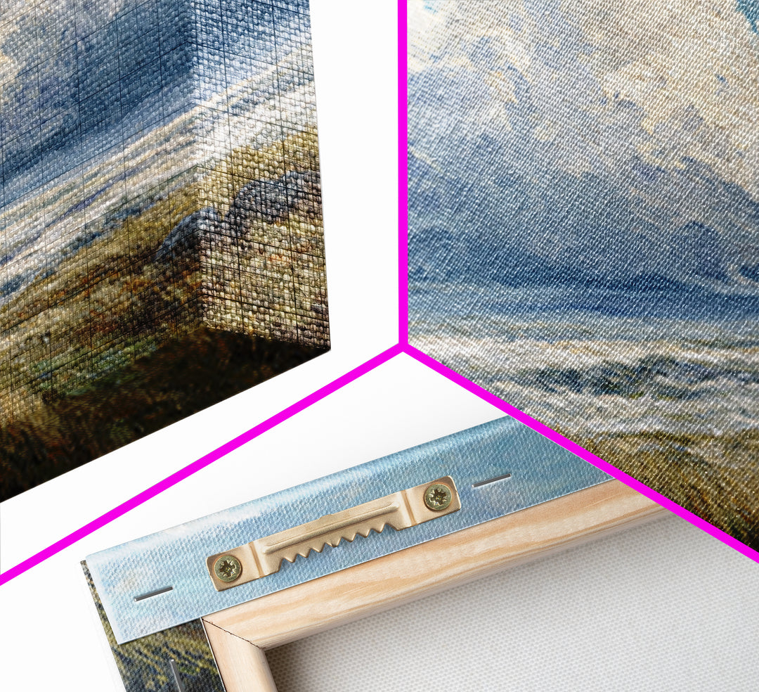 Large Cloudscape with Gentle Movement Framed Canvas Print, Living Room Art, 3 Piece Wall Art, Living Room Decor, Watercolor Art, LIR-3x2-71