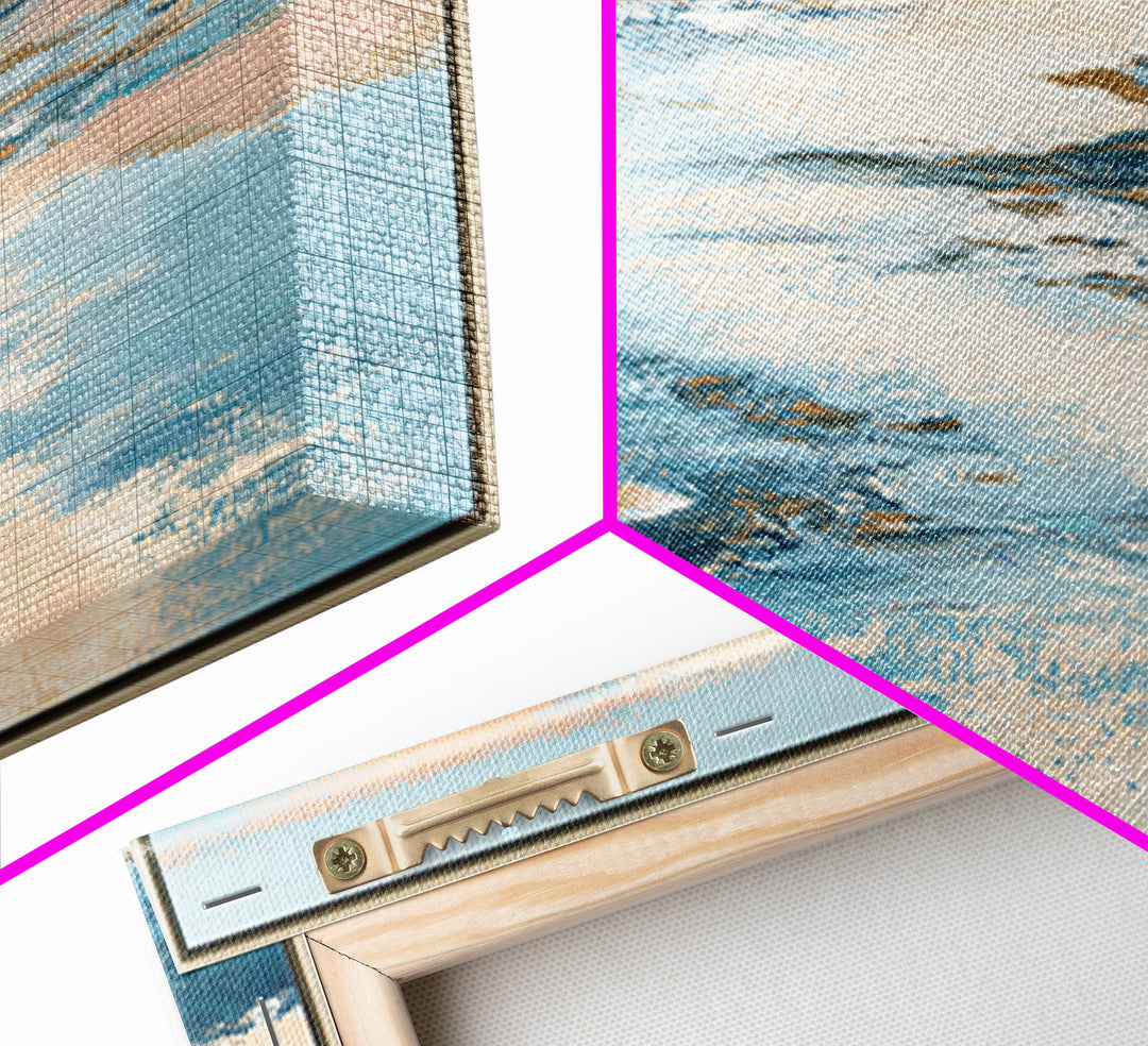Coastal Aerial Shoreline Framed Canvas Print, Living Room Art, Art, Living Room Decor, Fine Art, Living, Art Nouveau, LIR-3x2-87