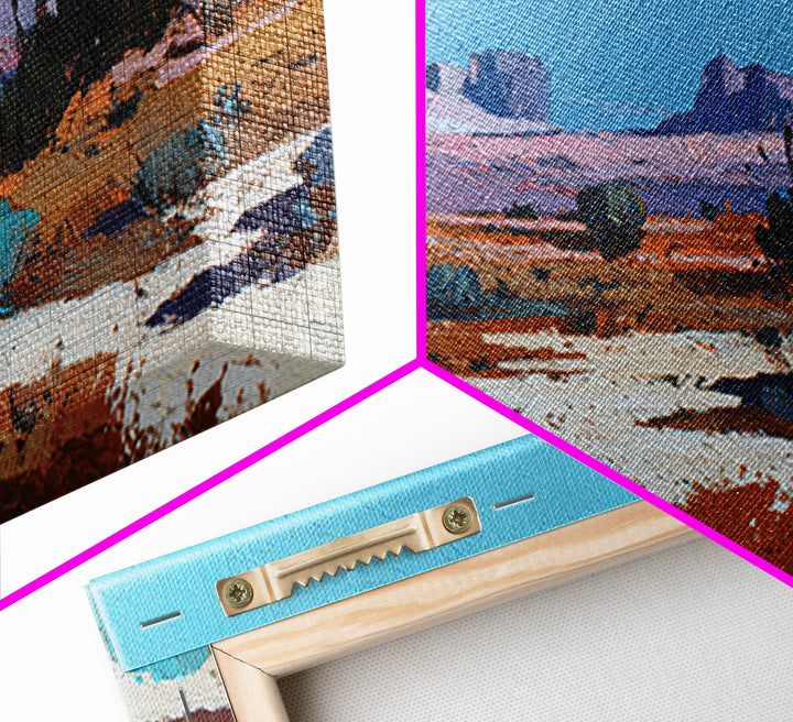 Earthy Desert Landscape Canvas Print, Living Room Art, Wall Decor, Living Room Decor, Oil Painting, Living, Abstract Art, LIR-3x2-88