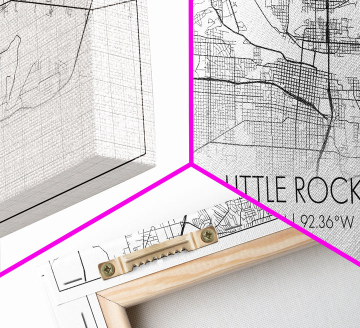 Little Rock City Map, Arkansas Map, Map Art, Modern Art, Wall Art, Canvas Art, Mother In Law Gift, Cabin Wall Décor, Farmhouse Wall Art