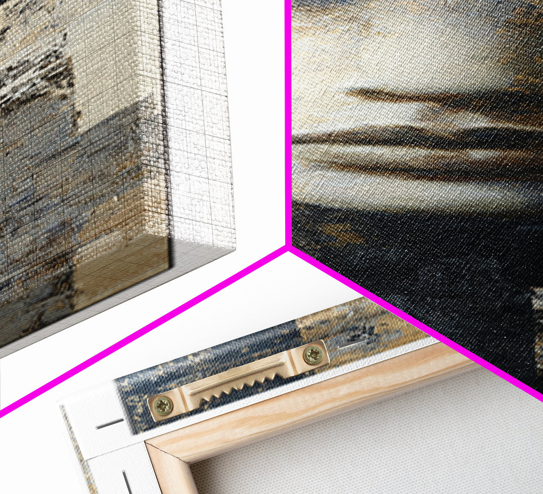 Abstract Navy and Gold Composition for Authority Canvas Print, Law Office Art, Room Decor, Office Decor, Fine Art, Counsel, LOA-1x3-40