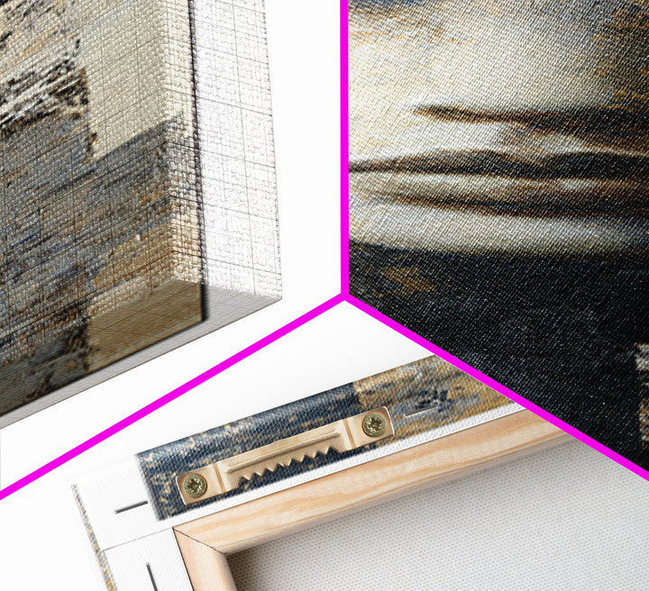 Abstract Navy and Gold Composition for Authority Canvas Print, Law Office Art, Room Decor, Office Decor, Fine Art, Counsel, LOA-1x3-40