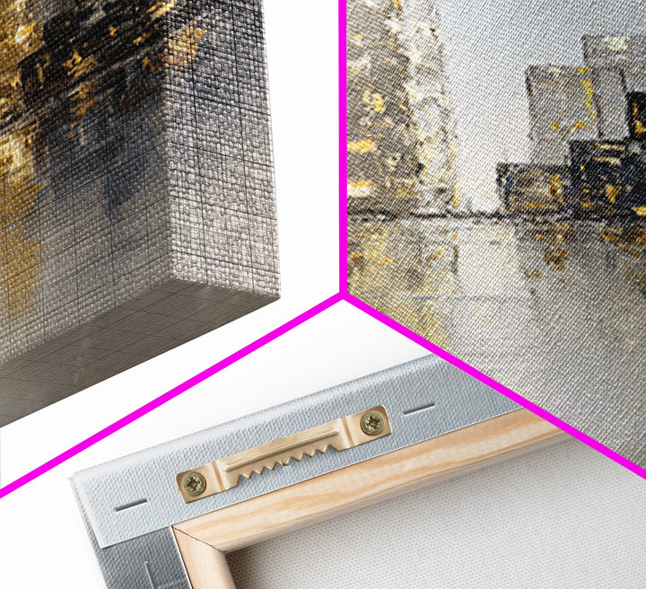 Quiet City Skyline Canvas Print, Law Office Art, Decor, Office Decor, Abstract Art, Counsel, Bookish Wall Art, LOA-1x3-72