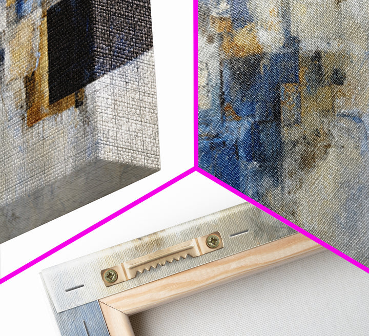 Abstract Navy and Gold Composition for Authority Canvas Print, Law Office Art, Painting, Office Decor, Abstract Art, Counsel, LOA-2x1-48