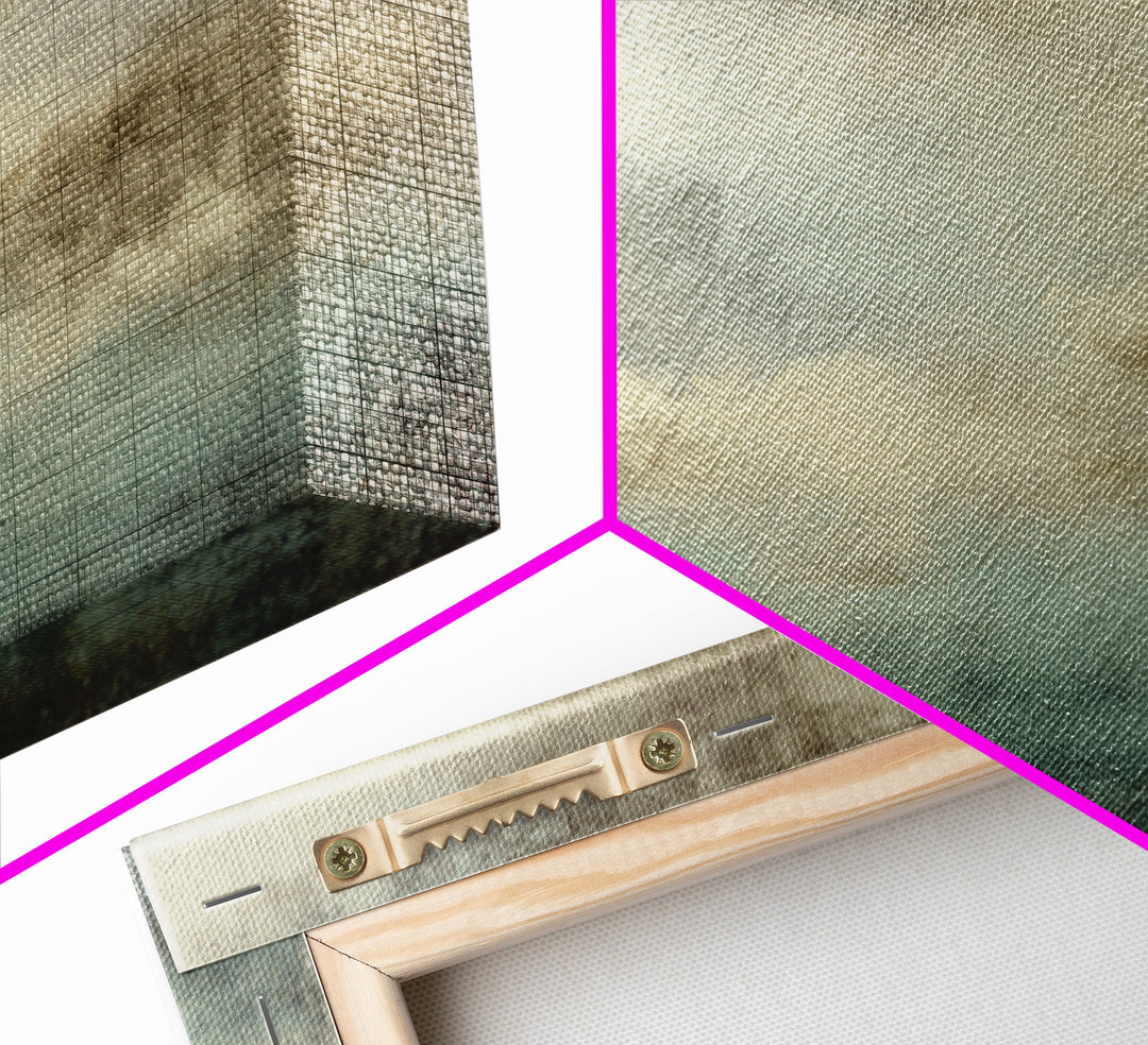 Deep Green and Walnut Toned Abstract Canvas Print, Law Office Art, Digital Prints, Office Decor, Counsel, Gifts for Lawyers, LOA-2x1-89