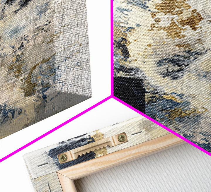 Abstract Navy and Gold Composition for Authority Canvas Print, Law Office Art, Office Wall Decor, Office Decor, Counsel, LOA-2x3-36