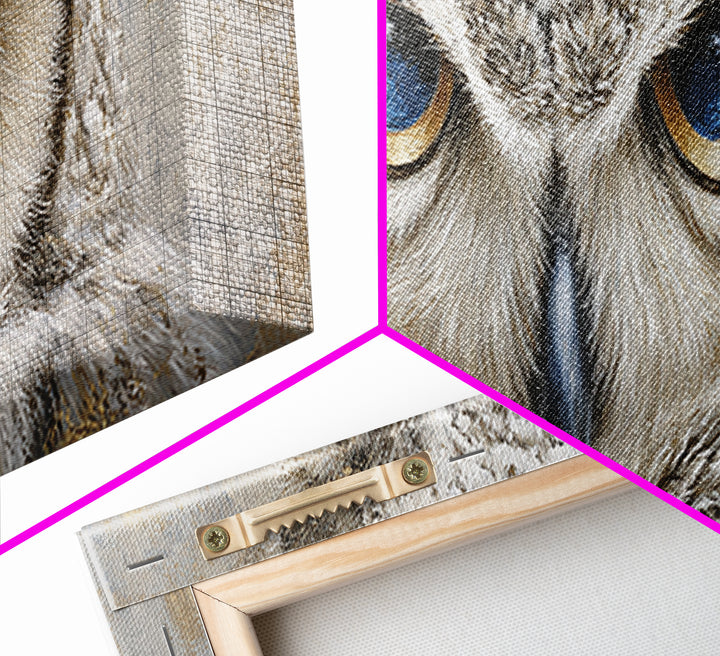 Owl Portrait Representing Wisdom Canvas Print, Law Office Art, Office Wall Art, Office Decor, Fine Art, Counsel, Butterfly Art, LOA-3x1-33