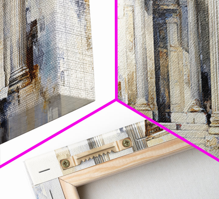Marble Courthouse Column Study Without Building Scene Canvas Print, Law Office Art, Digital Prints, Office Decor, Counsel, LOA-3x1-67