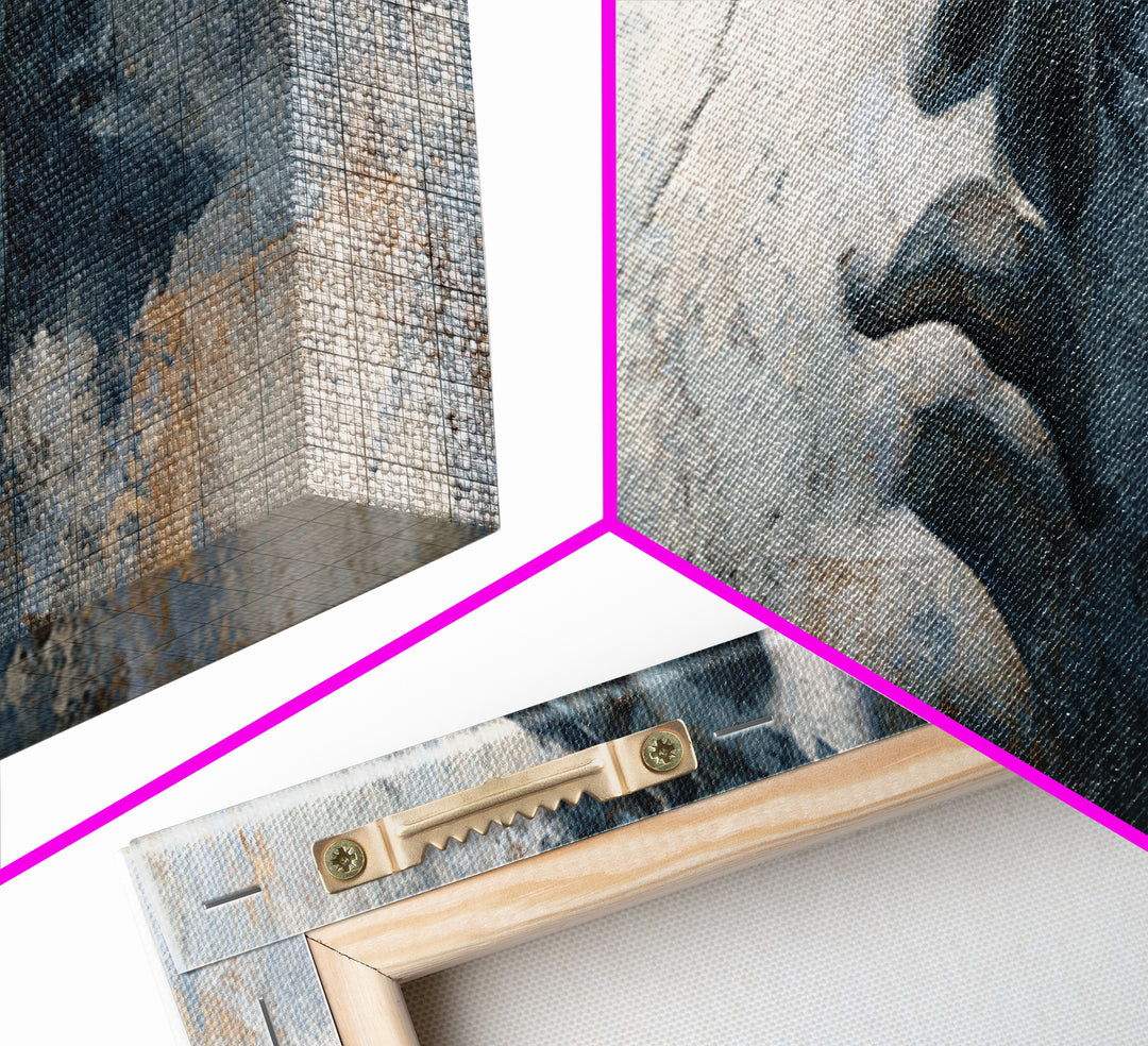Classical Statue Bust Canvas Print, Law Office Art, Textured Painting, Office Decor, Oil Painting, Counsel, Office Wall Art, LOA-3x1-88