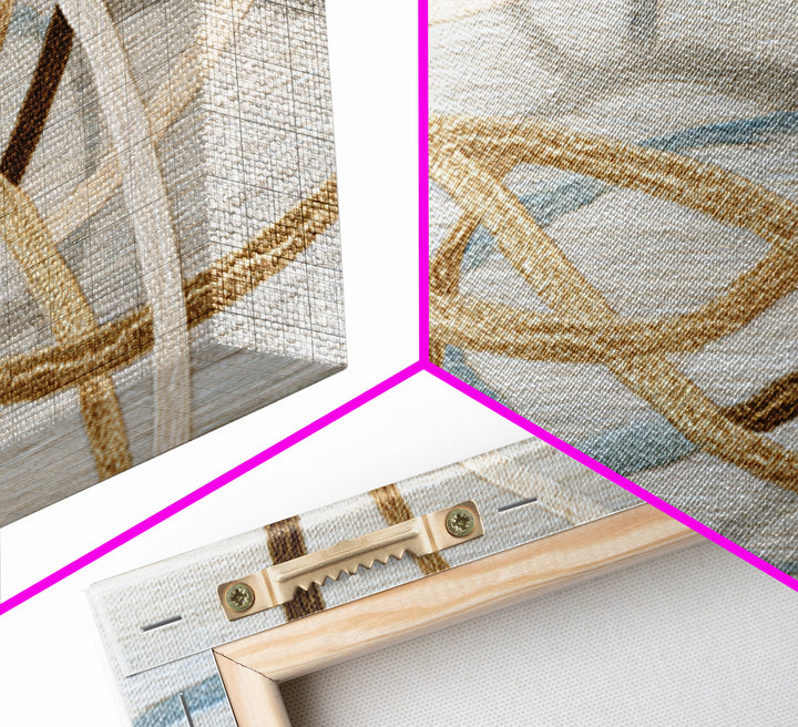 Gold Thread Knot Symbolizing Resolution Framed Canvas Print, Law Office Art, Office Wall Art, Office Decor, Fine Art, Counsel, LOA-3x2-46