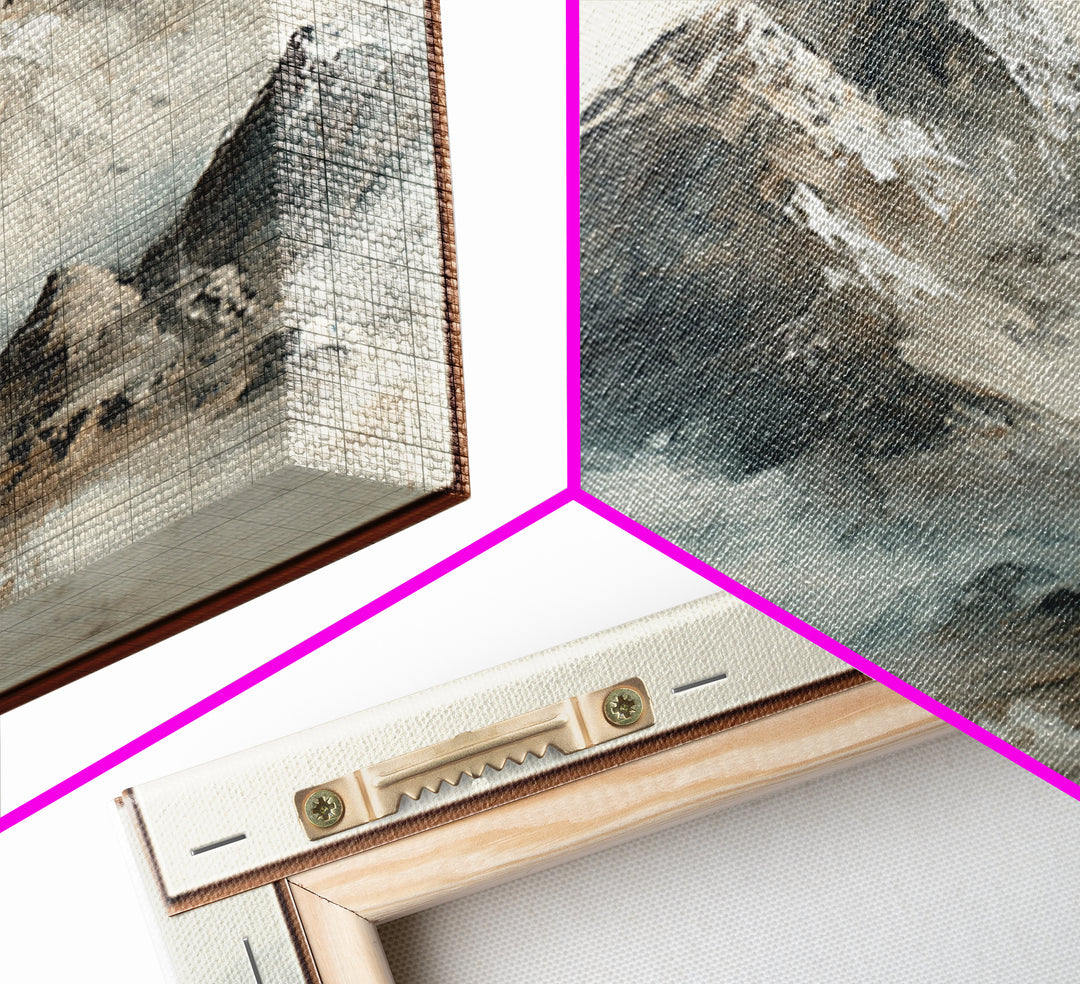 Ink Wash Mountain Symbolizing Stability Canvas Print, Law Office Art, Metal Wall Decor, Office Decor, Fine Art, Counsel, LOA-3x2-48
