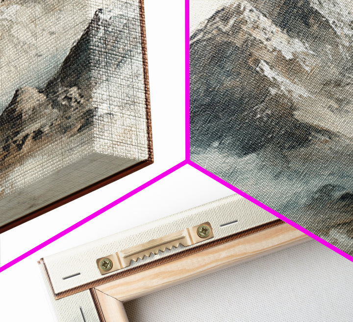 Ink Wash Mountain Symbolizing Stability Canvas Print, Law Office Art, Metal Wall Decor, Office Decor, Fine Art, Counsel, LOA-3x2-48