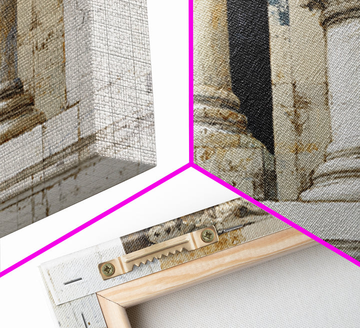 Marble Courthouse Column Study Without Building Scene Canvas Print, Law Office Art, Boho Decor, Office Decor, Counsel, LOA-3x2-55