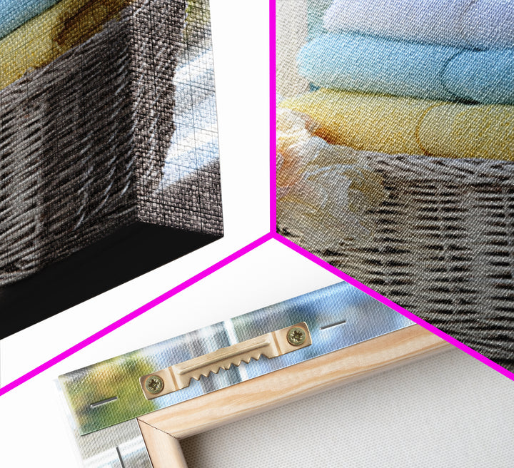 Basket of Folded Towels Canvas Print, Laundry Room Art, Farmhouse Wall Art, Living Room Decor, Fine Art, Clean, Fine Art Print, LRA-1x1-14